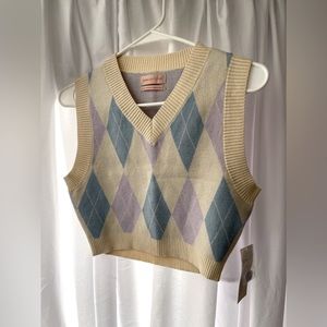 Urban Outfitters - Cream, Lavender & Baby Blue Vest